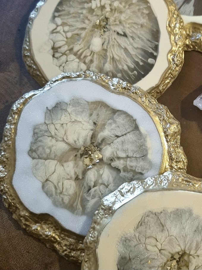 Dessous de verre Géode Nude - double faces