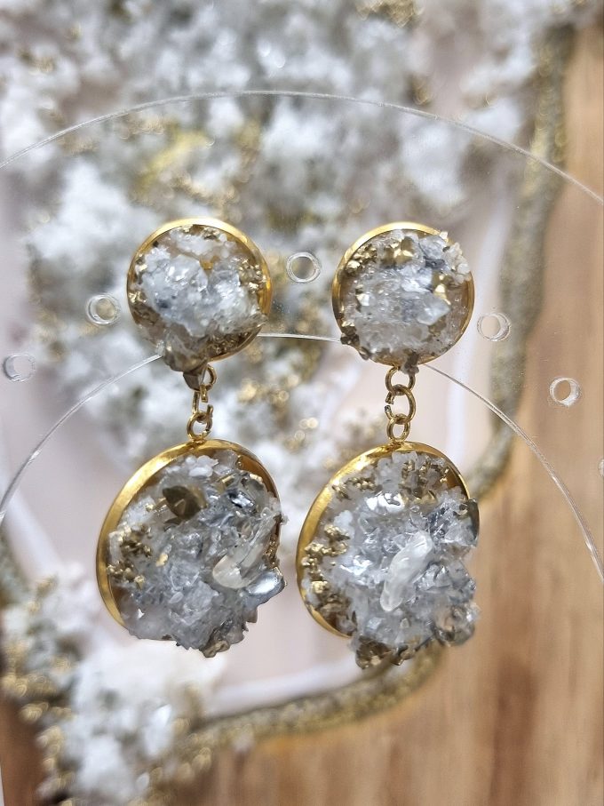 Boucles d'oreilles Glamour Quartz blanc