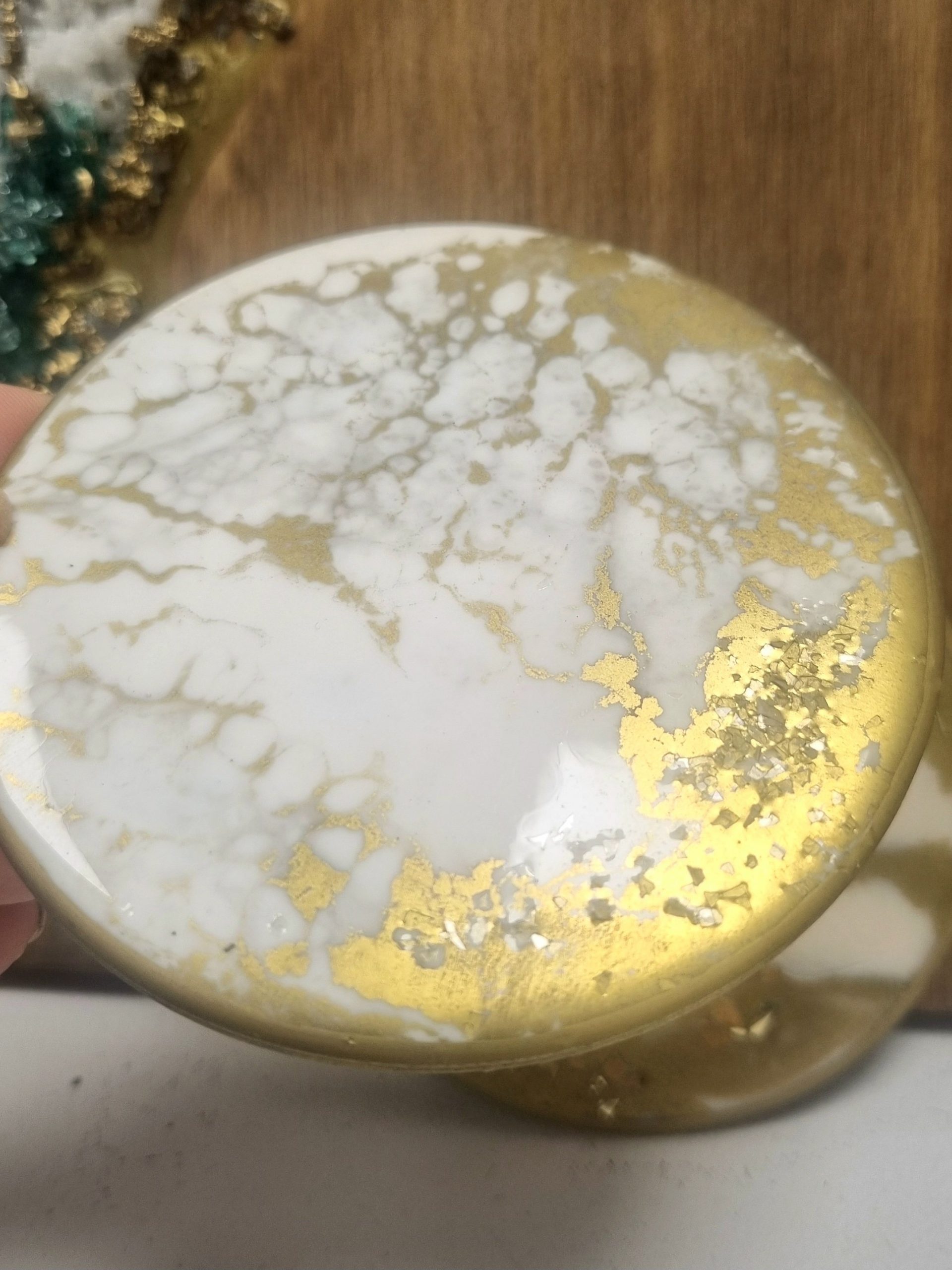 Coffret Planche à Apéro Perla Vert & Blanc - 2 dessous de verre