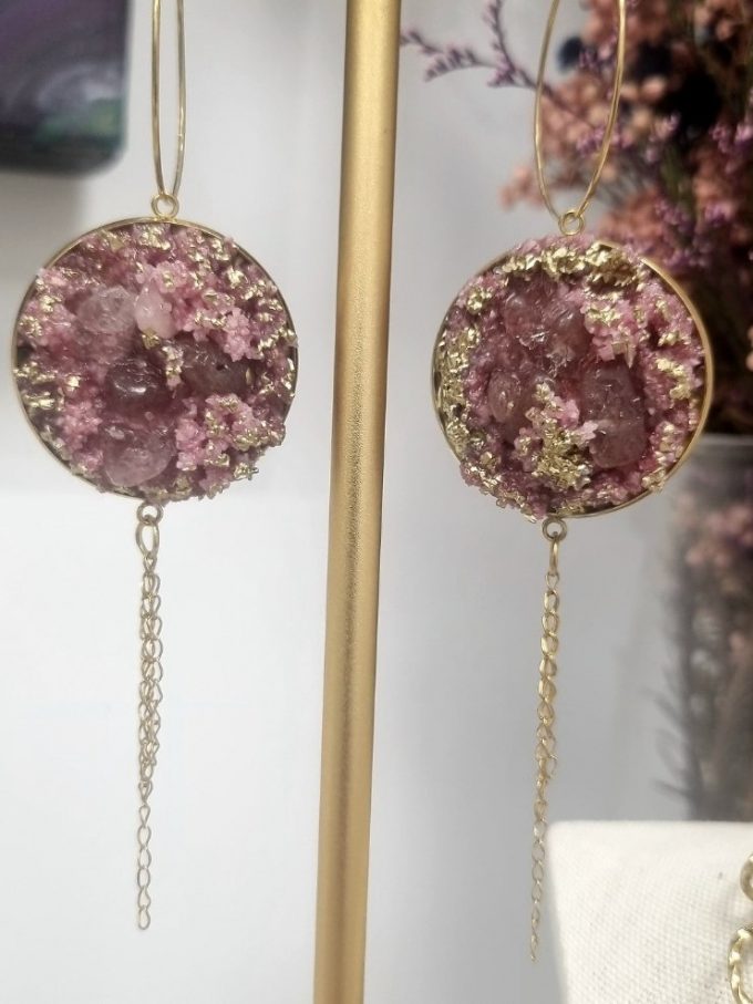 Boucles d'oreilles Glamour Quartz Rose